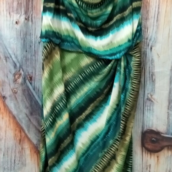 Serengeti Sleeveless Dress One Piece Top with Gathered Skirt Size Small - Picture 3 of 10